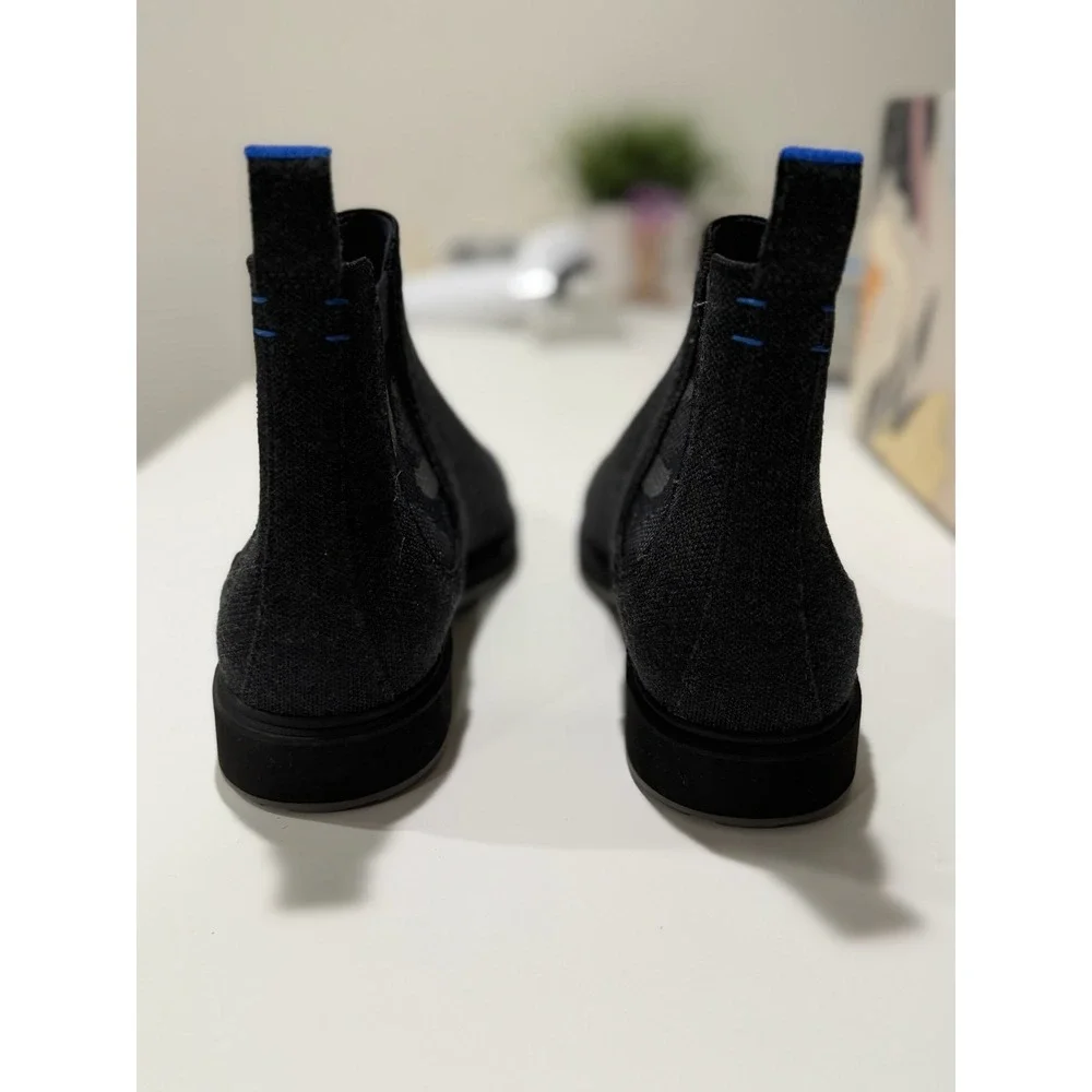 Rothys The Merino Chelsea Boot Shadow Camo Black Knit Ankle Boots Mens